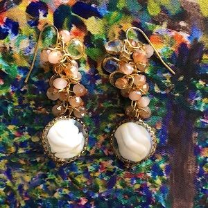 Anthropologie Freshwater Pearl Chandelier Earrings